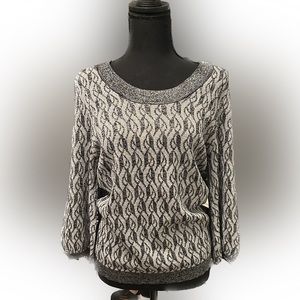Jone’s New York, Black and Silver, Size M women’s light weight sweater Worn Once